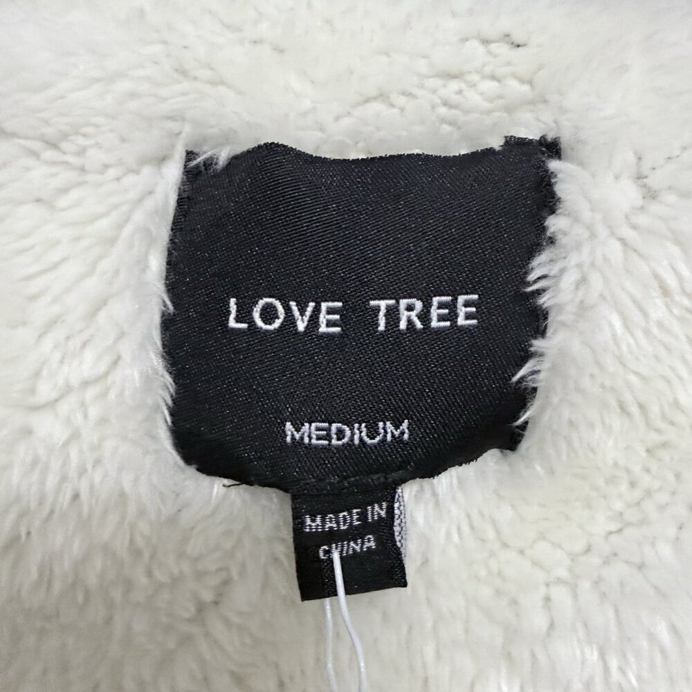Love Tree Faux Fur Lined Flannel Shirt Shacket Size Medium Green Plaid NWT - Picture 5 of 5
